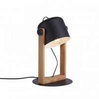 LEUCHTEN DIREKT is JUST LIGHT stoln� lampa, �ern�, ���rov� vyp�na�, imitace d�eva, industri�ln� design
