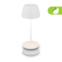 BRILONER Serina Mini LED stoln� lampi�ka bezdr�tov� IP44, stm�vateln�, s nab�jec� z�kladnou, b�l� 7504016
