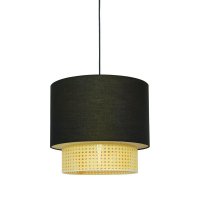 ACA Lighting z�v�sn� sv�tidlo 2XE27 NISYROS �ern� textil+ratan D40xH150CM TF20832PB