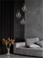 NOVA LUCE závěsné svítidlo IRVINE čiré sklo černý kabel mosazný zlatý kov E27 3x12W 230V IP20 bez žárovky 9241190 NOVA LUCE závěsné svítidlo IRVINE čiré sklo černý kabel mosazný zlatý kov E27 3x12W 230V IP20 bez žárovky 9241190