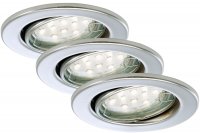 BRILONER 3ks sada LED vestavn� sv�tidlo, pr. 8,6 cm, 3 W, chrom BRI 7225-038