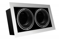 CENTURY SV�TIDLO zapu�t�n� pro AR111 LED CITY v�klopn� 30d oto�n� 350d st��brno �ed� 2pozice IP20 CEN CF2P-AR111