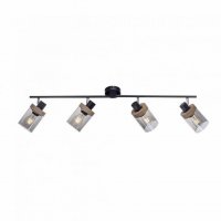 LEUCHTEN DIREKT is JUST LIGHT Stropn� bodov� sv�tidlo, kou�ov� sklo, d�evo, E27, 4-ramenn�