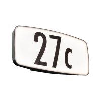 PAULMANN LED domovní číslo a svítidlo Sheera soumrakový senzor a pohybové čidlo pohybové čidlo teplá bílá IP44 276x73mm 3000K 6,5W 230V PAULMANN LED domovní číslo a svítidlo Sheera soumrakový senzor a pohybové čidlo pohybové čidlo teplá bílá IP44 276x73mm 3000K 6,5W 230V