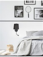 NOVA LUCE n�st�nn� sv�tidlo SAGE �ern� hlin�k �ern� st�nidlo vyp�na� na t�le E27 1x12W LED 1x3W 220V bez ��rovky IP20 �tec� lampi�ka 9129330