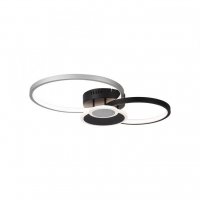 LEUCHTEN DIREKT is JUST LIGHT LED stropn� sv�tidlo, �ern�, hlin�k, 4 kruhy, tepl� b�l�, �sporn� 3000K
