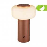 BRILONER Juna stoln� lampa - 1,8W, 210lm, nab�jec�, LED, stm�vateln�, dotykov� vyp�na�, tepl� b�l�, k�vov� 7580014