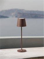 NOVA LUCE venkovn� stoln� lampa SEINA hn�d� hlin�k a akryl LED 2W 2700K 5V DC IP54 vyp�na� na t�le nab�jec� s PG z�kladnou nebo USB C kabelem 9223403