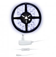 Solight LED sv�teln� p�s s testrem, 5m, sada s 12V adapt�rem, 4,8W/m, IP20, studen� b�l� WM50-20T