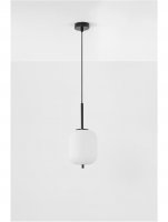 NOVA LUCE závěsné svítidlo LATO černý kov a opálové sklo E14 1x5W 230V IP20 bez žárovky 9624075 NOVA LUCE závěsné svítidlo LATO černý kov a opálové sklo E14 1x5W 230V IP20 bez žárovky 9624075