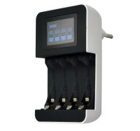 Solight nabíječka s LCD displejem, AC 230V, 450mA, 4 kanály, AA/AAA, řízená mikroprocesorem DN25 Solight nabíječka s LCD displejem, AC 230V, 450mA, 4 kanály, AA/AAA, řízená mikroprocesorem DN25