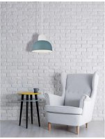 NOVA LUCE z�v�sn� sv�tidlo VICTORIA modr� a b�l� hlin�k b�l� PVC kabel E27 1x12W bez ��rovky 9104262