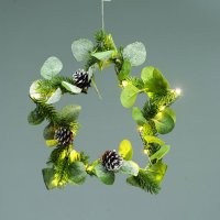 ACA Lighting V�no�n� z�v�sn� dekorace hv�zda s �i�kami 20 LED tepl� b�l� na baterie 3xAA IP20 pr�m�r 30cm nap�jec� kabel 30 cm X093018