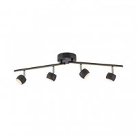 JUST LIGHT LED stropn� sv�tidlo �ern� JARIK 4-ramenn�, ��zen� vyp�na�em, nastaviteln� 3000K