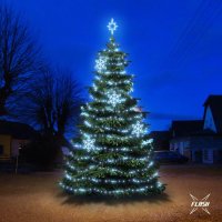 LED sv�teln� sada na stromy vysok� 6-8m, ledov� b�l� s Flash, dekory EFD05