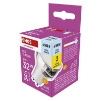 EMOS LED ��rovka Classic MR16 st��brn� / GU10 / 3 W (32 W) / 345 lm / studen� b�l� ZQ8E19