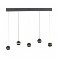 JUST LIGHT Kolekce Schöner Wohnen LED závěsné svítidlo černé, 5-ramenné, nastavitelná výška, krokově stmívatelné 3000K JUST LIGHT Kolekce Schöner Wohnen LED závěsné svítidlo černé, 5-ramenné, nastavitelná výška, krokově stmívatelné 3000K