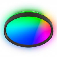 BRILONER Jus stropn� sv�tidlo pr.48 cm - 44W, 4800lm, LED, stm�vateln�, d�lkov� ovlada�, RGBIC, CCT, �ern�/b�l� 3944015