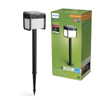 Philips Ezra UltraEfficient sol�rn� LED sloupek se senzorem 1,8W 250/25lm 3000K IP44, hranat�, �ern�