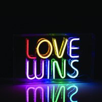 ACA Lighting neonov� stoln� dekorace LOVE WINS 120 LED USB CABLE 2m multicolor IP20 31x4,6x19cm X131203718