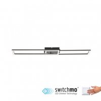LEUCHTEN DIREKT is JUST LIGHT LED stropn� sv�tidlo ploch� podlouhl�, �ern�, tepl� b�l�, 3 krokov� stm�v�n� krokov� stm�vateln� 3000K
