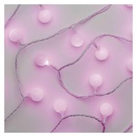 EMOS LED světelný cherry řetěz – kuličky 2,5 cm, 4 m, venkovní i vnitřní, růžová, časovač D5AP01 EMOS LED světelný cherry řetěz – kuličky 2,5 cm, 4 m, venkovní i vnitřní, růžová, časovač D5AP01