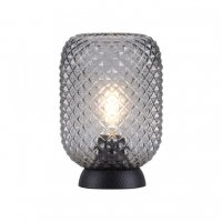 LEUCHTEN DIREKT is JUST LIGHT stoln� lampa �ern� kou�ov� sklo ���rov� vyp�na� kruhov� LD 14906-18