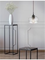 NOVA LUCE z�v�sn� sv�tidlo DEVON �ir� sklo hn�d� kovov� z�kladna hn�d� kabel E14 1x5W IP20 bez ��rovky 938226