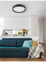 NOVA LUCE stropn� sv�tidlo LUTON �ern� hlin�k matn� b�l� akrylov� difuzor LED 47W 230V 3000K IP20 9818452