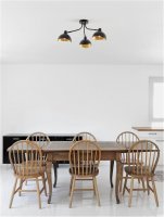 NOVA LUCE stropn� sv�tidlo GEETI matn� �ern� a zlat� kov E14 3x5W 230V IP20 bez ��rovky 9555807
