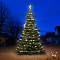 LED sv�teln� sada na stromy vysok� 6-8m, tepl� b�l� s Flash, s padaj�c�m sn�hem