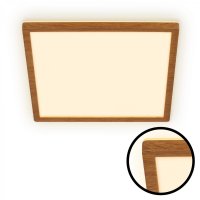 BRILONER Tava Wood LED stropn� sv�tidlo, p��m� a nep��m� osv�tlen�, ploch�, imitace d�eva, 29x29 cm 7452314