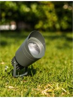 NOVA LUCE venkovn� sv�tidlo s bodcem INSIDE tmav� �ed� hlin�k a sklo GU10 1x7W 220-240V IP54 bez ��rovky 767801