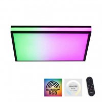 LEUCHTEN DIREKT is JUST LIGHT LED stropn� sv�tidlo 45x45, �ern�, hranat�, RGB Dreamcolor, stm�vateln�, panel RGB+2700-5000K