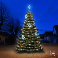 LED sv�teln� sada na stromy vysok� 6-8m, tepl� b�l� s Flash, ledov� dekory EFD09S1