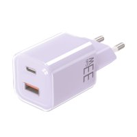Solight 33W GaN fast charge USB-A + USB-C adapt�r, fialov� DC75V