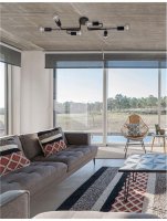 NOVA LUCE stropn� sv�tidlo GRANSO �ern� kov E27 6x12W 230V IP20 bez ��rovky 9156306