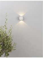 NOVA LUCE venkovn� n�st�nn� sv�tidlo ZARI b�l� hlin�k a sklo Cree LED 2x2W 3000K 100-240V 2x38st. IP54 sv�tlo ve dvou sm�rech 9226217