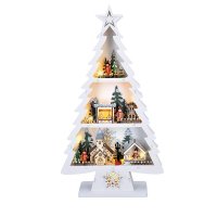 Solight LED dřevěný vánoční stromek s dekoracemi, 13x LED, přírodní dřevo, 53cm, 2x AA 1V283 Solight LED dřevěný vánoční stromek s dekoracemi, 13x LED, přírodní dřevo, 53cm, 2x AA 1V283