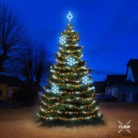 LED sv�teln� sada na stromy vysok� 6-8m, tepl� b�l� s Flash, ledov� dekory EFD01