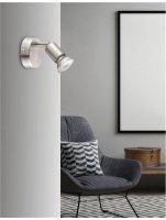 NOVA LUCE bodov� sv�tidlo BASE nikl sat�n kov GU10 1x5W IP20 bez ��rovky 660001