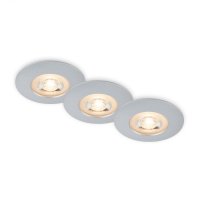 BRILONER LED vestavn� sv�tidla, pr.9 cm, 3x LED, 5 W, 480 lm, matn� chrom IP65 BRI 7044-034