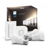Hue Bluetooth LED White set 3ks ��rovek Philips + Hue Bridge m�stek + d�lkov� ovlada� Hue Switch 8719514289130 E27 A60 9,5W 1055lm 2700K stm�vateln�