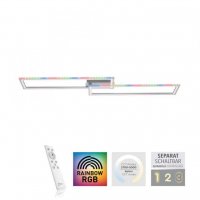LEUCHTEN DIREKT is JUST LIGHT LED stropn� sv�tidlo 72x210cm, st��brn� barva, RGB Rainbow, stm�vateln�, CCT RGB+2700-5000K