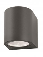 NOVA LUCE venkovn� n�st�nn� sv�tidlo NERO tmav� �ed� hlin�k sklen�n� difuzor GU10 1x7W 220-240V IP54 bez ��rovky sv�tlo dol� 710021