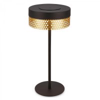 BRILONER Booha stoln� lampa - 2,5W, 300lm, bezdr�tov�, IP44, LED, stm�vateln�, tepl� b�l�, �ern�/zlat� 7576015