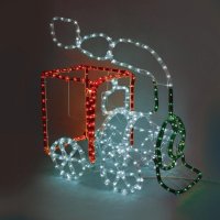 ACA Lighting V�no�n� venkovn� dekorace lokomotiva 288 LED 12m hadice multicolor IP44 50x21x41cm, 1.5m nap�jec� kabel X082883217