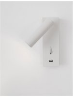 NOVA LUCE bodov� sv�tidlo FUSE b�l� hlin�k nastaviteln� vyp�na� na t�le - USB nab�jen� LED Samsung 3W 3000K IP20 9170101