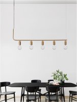 NOVA LUCE z�v�sn� sv�tidlo VEDA mosazn� kov a �ir� sklo G9 5x6W 230V IP20 bez ��rovky 9536415