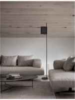 NOVA LUCE stojac� lampa YAMA �ern� st�nidlo a �ern� hlin�k vyp�na� na t�le E27 1x12W 230V IP20 bez ��rovky 9180522